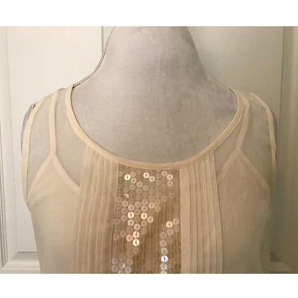 Apt.9 Cream Top w/Sequins on Front - Picture 3 of 8